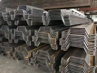 stacked steel sheet piling sections
